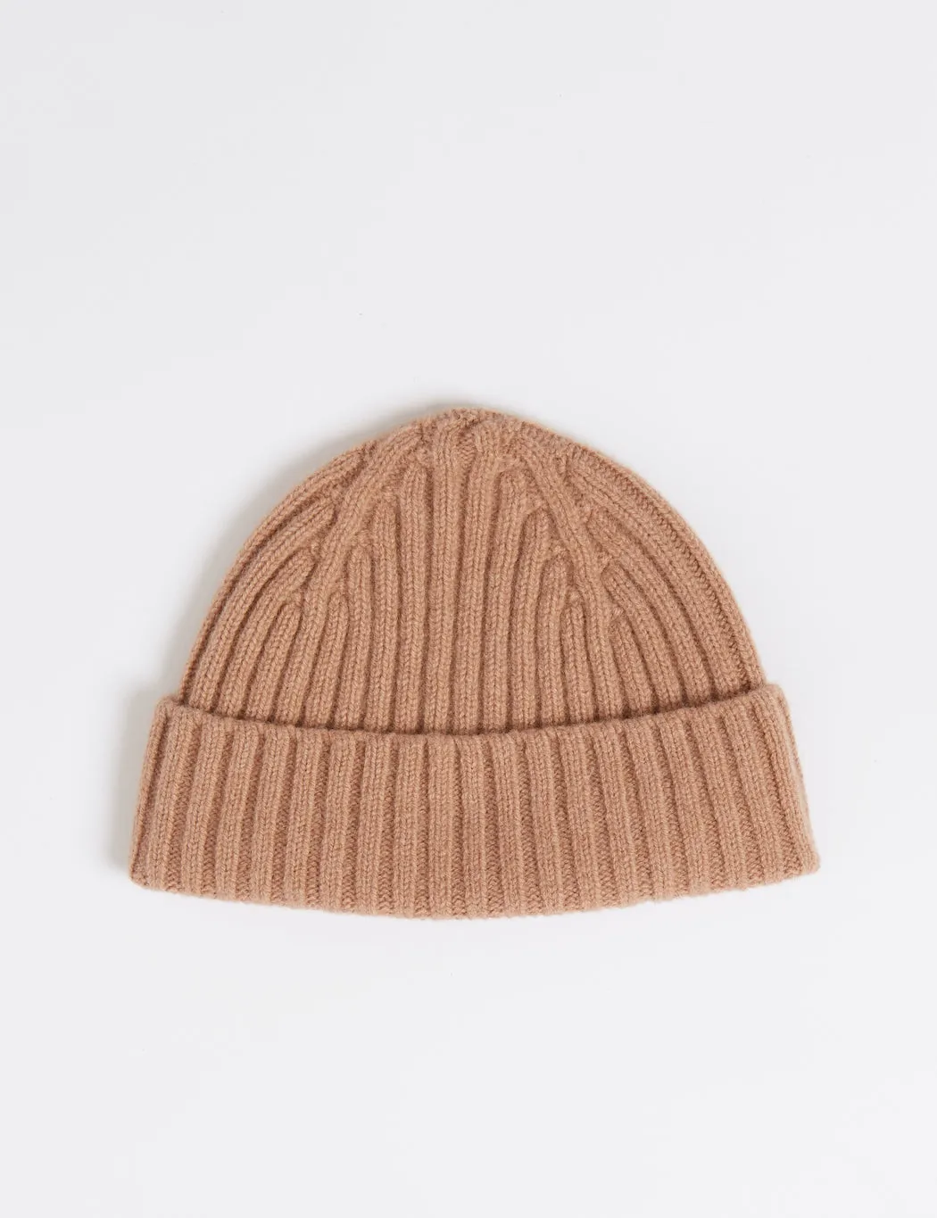 Bhode 2x2 Rib Beanie Hat (Lambswool) - Camel sold by Article London