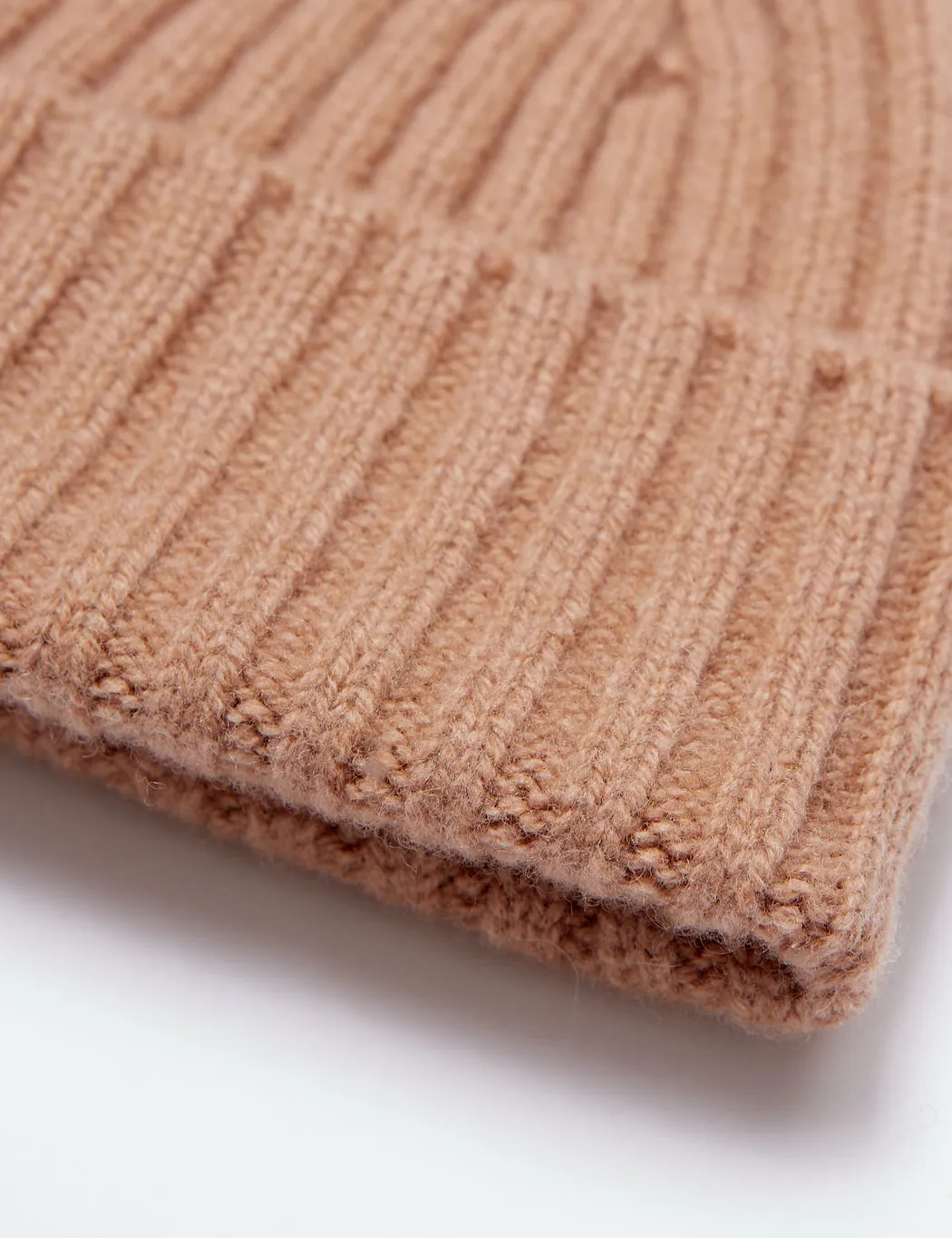 Bhode 2x2 Rib Beanie Hat (Lambswool) - Camel sold by Article London product image thumbnail 2