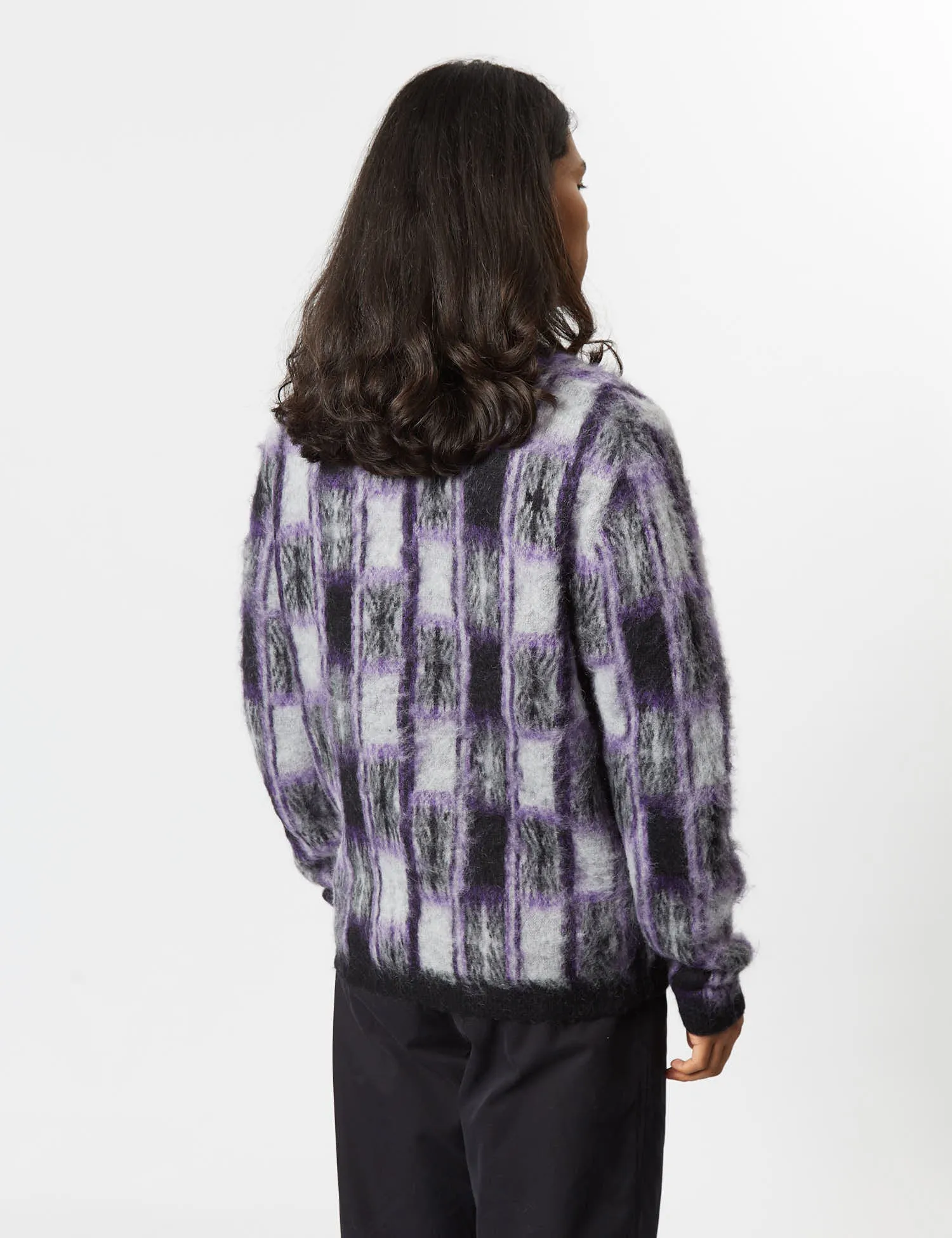 Beams Plus Jacquard Cardigan (Check) - Black sold by Article London product image thumbnail 4
