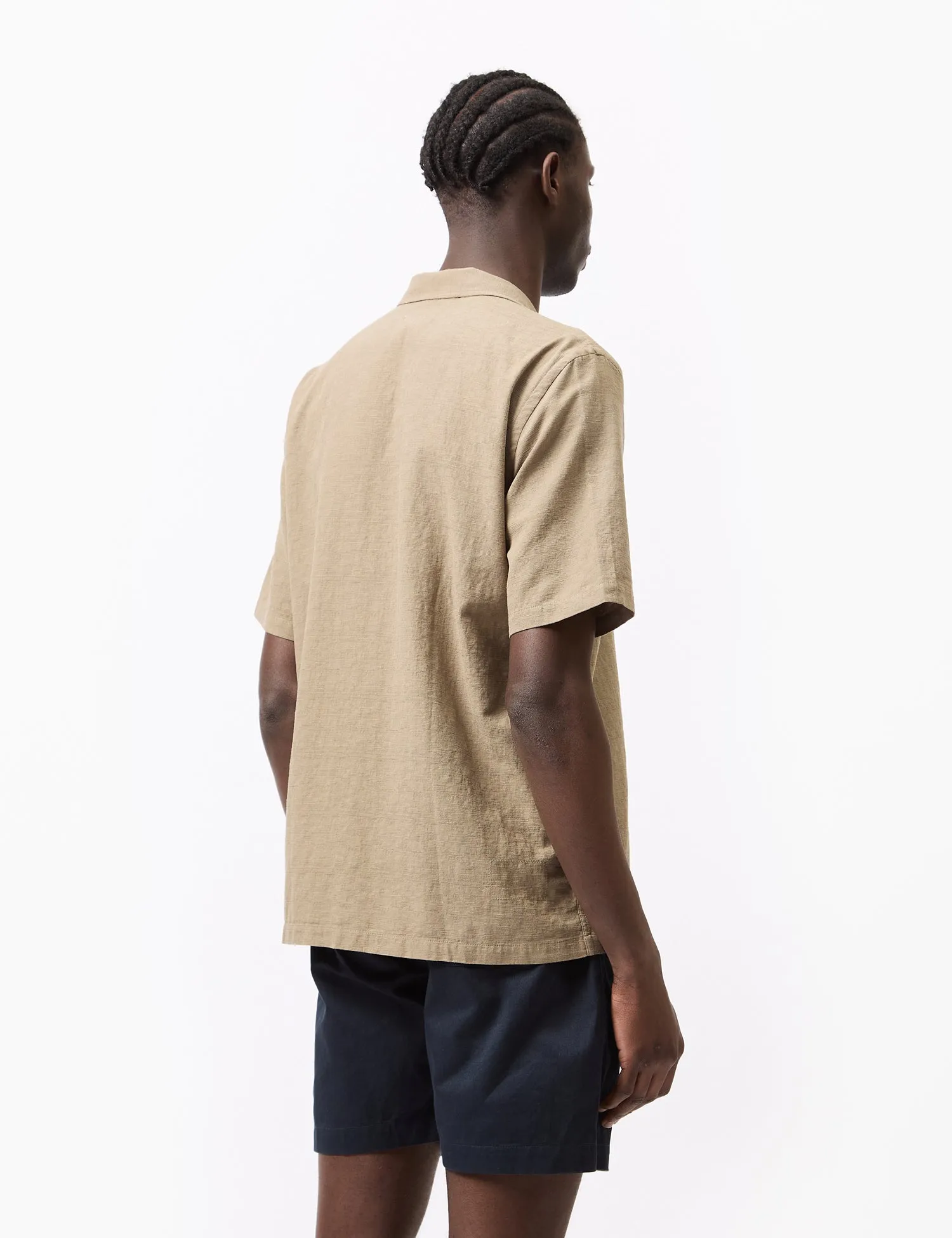 Universal Works Road Shirt (Kamura Cotton) - Olive Green sold by Article London product image thumbnail 4