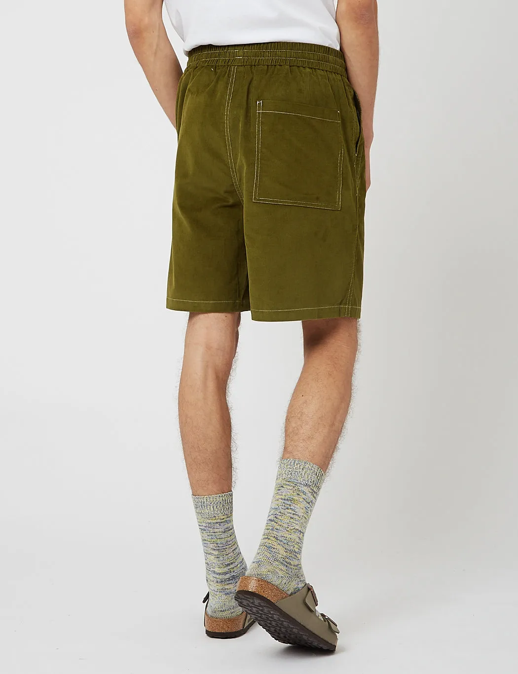 Bhode x Brisbane Moss Cord Shorts (Needle Cord) - Grass Green sold by Article London product image thumbnail 5