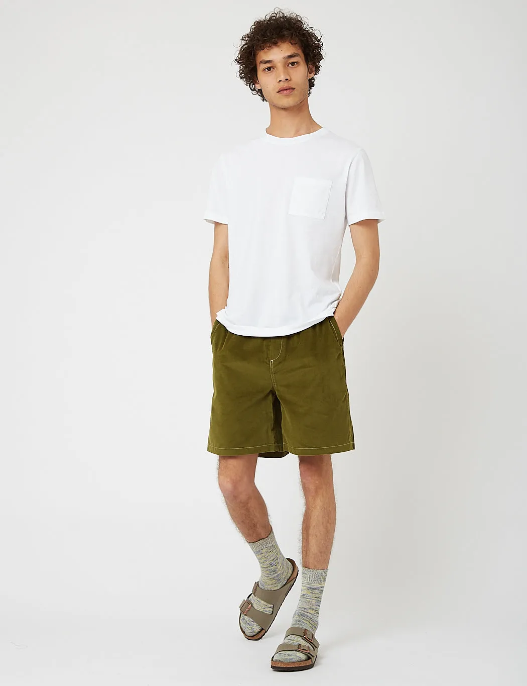 Bhode x Brisbane Moss Cord Shorts (Needle Cord) - Grass Green sold by Article London