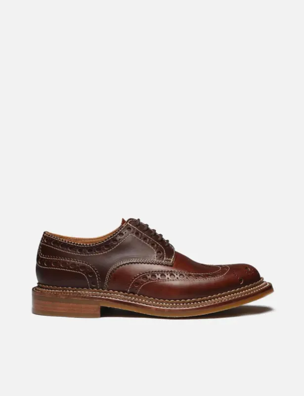 Grenson Archie Triple  Brogue (Chromexcel Leather) - Dark Brown sold by Article London