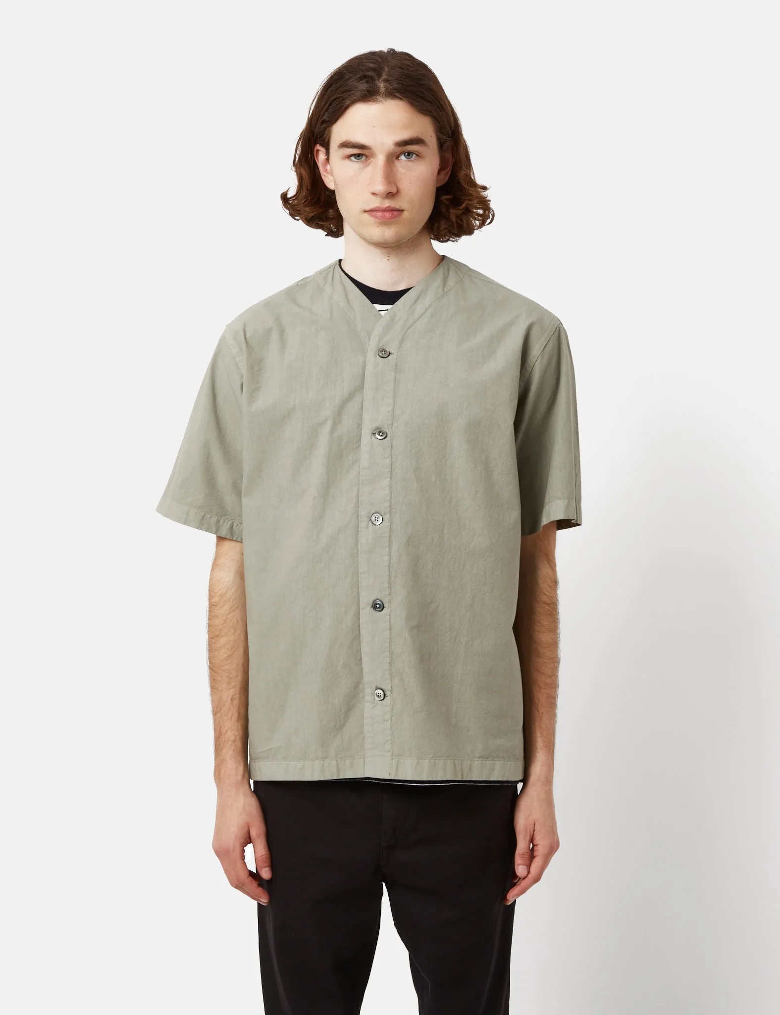 Norse Projects Erwin Typewriter Short Sleeve Shirt - Sunwashed Green sold by Article London product image thumbnail 4