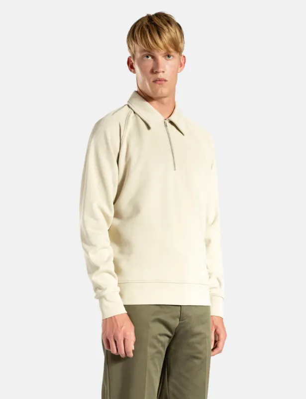Norse Projects Kristian Half Zip Sweatshirt - Oatmeal sold by Article London