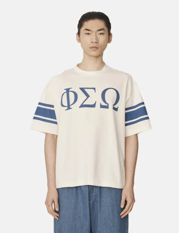 YMC Triple Frat Print T-Shirt - Ecru sold by Article London