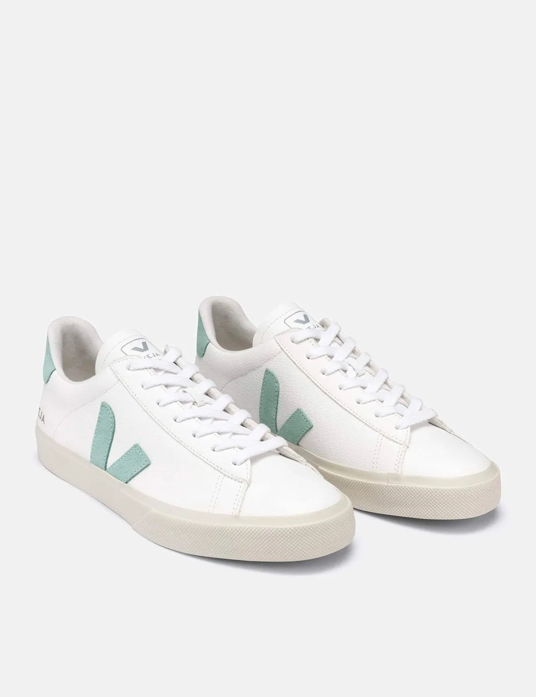 Womens Veja Campo Chromefree Trainers - White/Matcha sold by Article London product image thumbnail 2