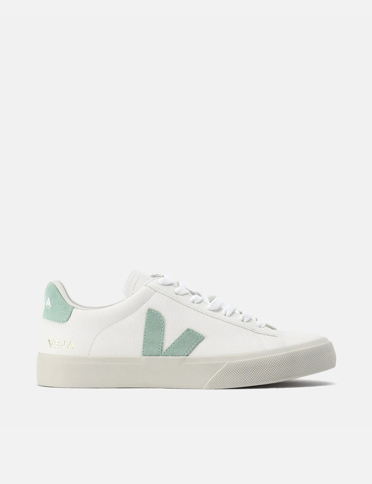 Womens Veja Campo Chromefree Trainers - White/Matcha sold by Article London