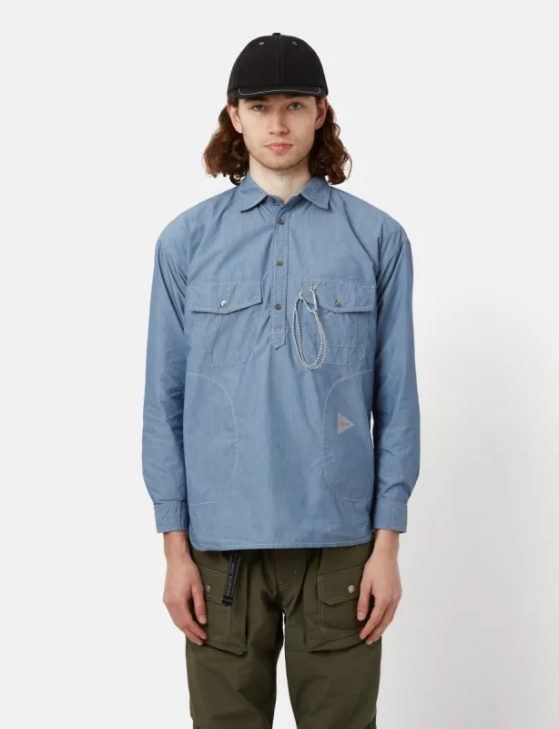And Wander CORDURA Typewriter Over Shirt - Blue sold by Article London