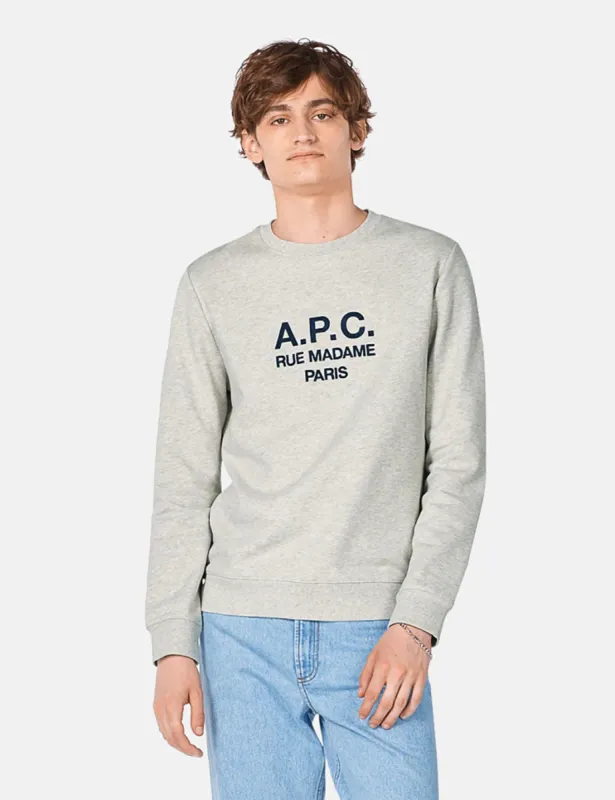 A.P.C. Rufus Sweatshirt (Embroidered Logo) - Grey Heather made by A.P.C.