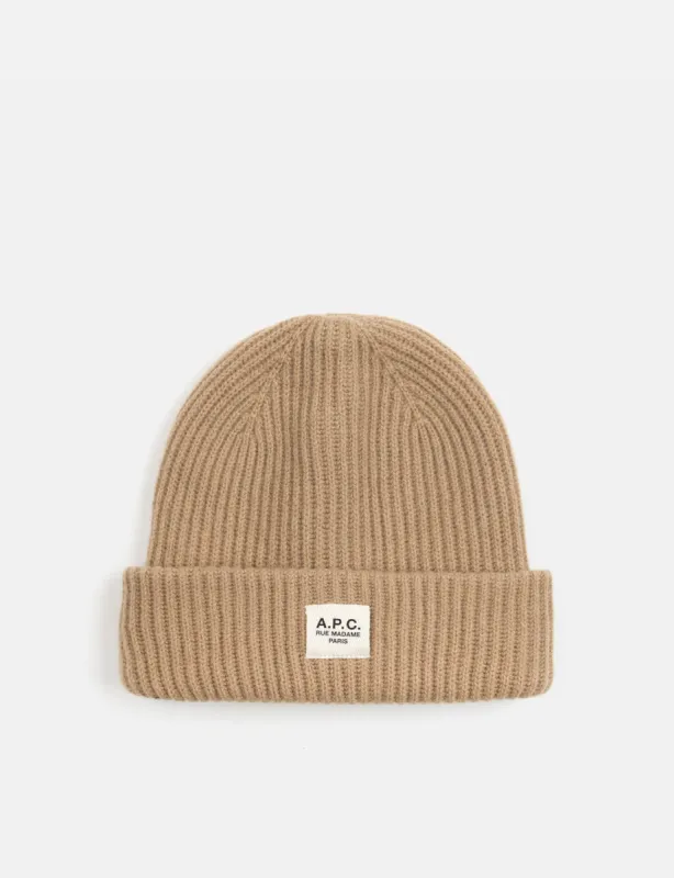 A.P.C. James Beanie Hat - Camel Brown made by A.P.C.