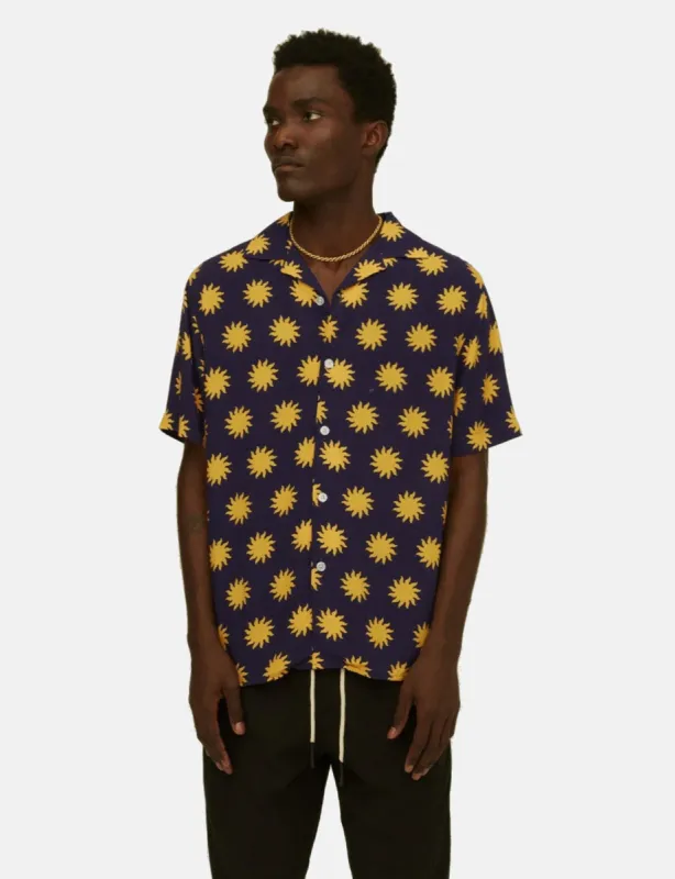 OAS Sunday Sun Viscose Shirt - Navy Blue sold by Article London
