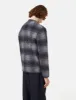 Universal Works Checked Cardigan (Wool Fleece) - Navy Blue sold by Article London