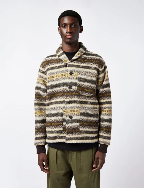 Universal Works New York Cardigan (Merino) - Fairisle Beige sold by Article London