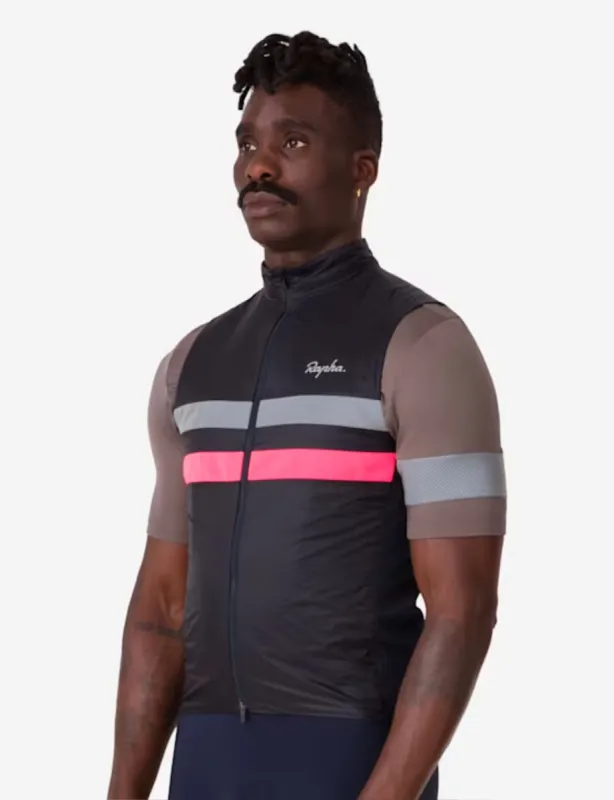 Rapha Men's Brevet Insulated Gilet - Dark Navy/Hi-Vis Pink/Silver sold by Article London