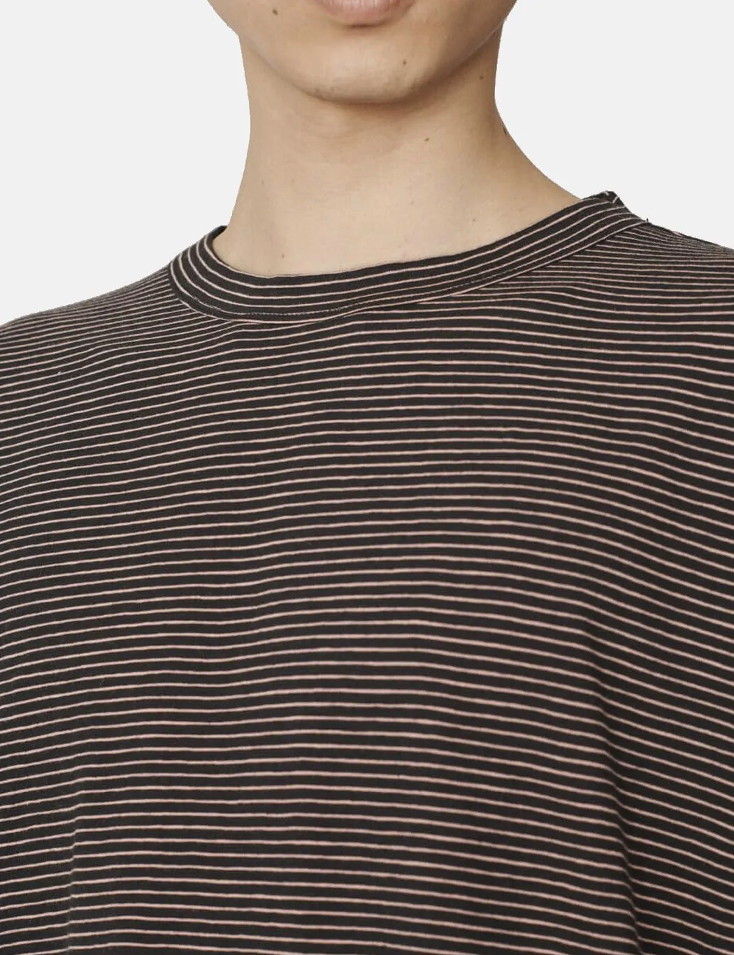 YMC Triple T-Shirt (Mini Stripe) - Black/Pink sold by Article London product image thumbnail 2