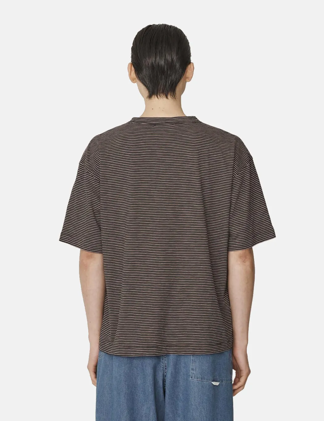 YMC Triple T-Shirt (Mini Stripe) - Black/Pink sold by Article London product image thumbnail 5