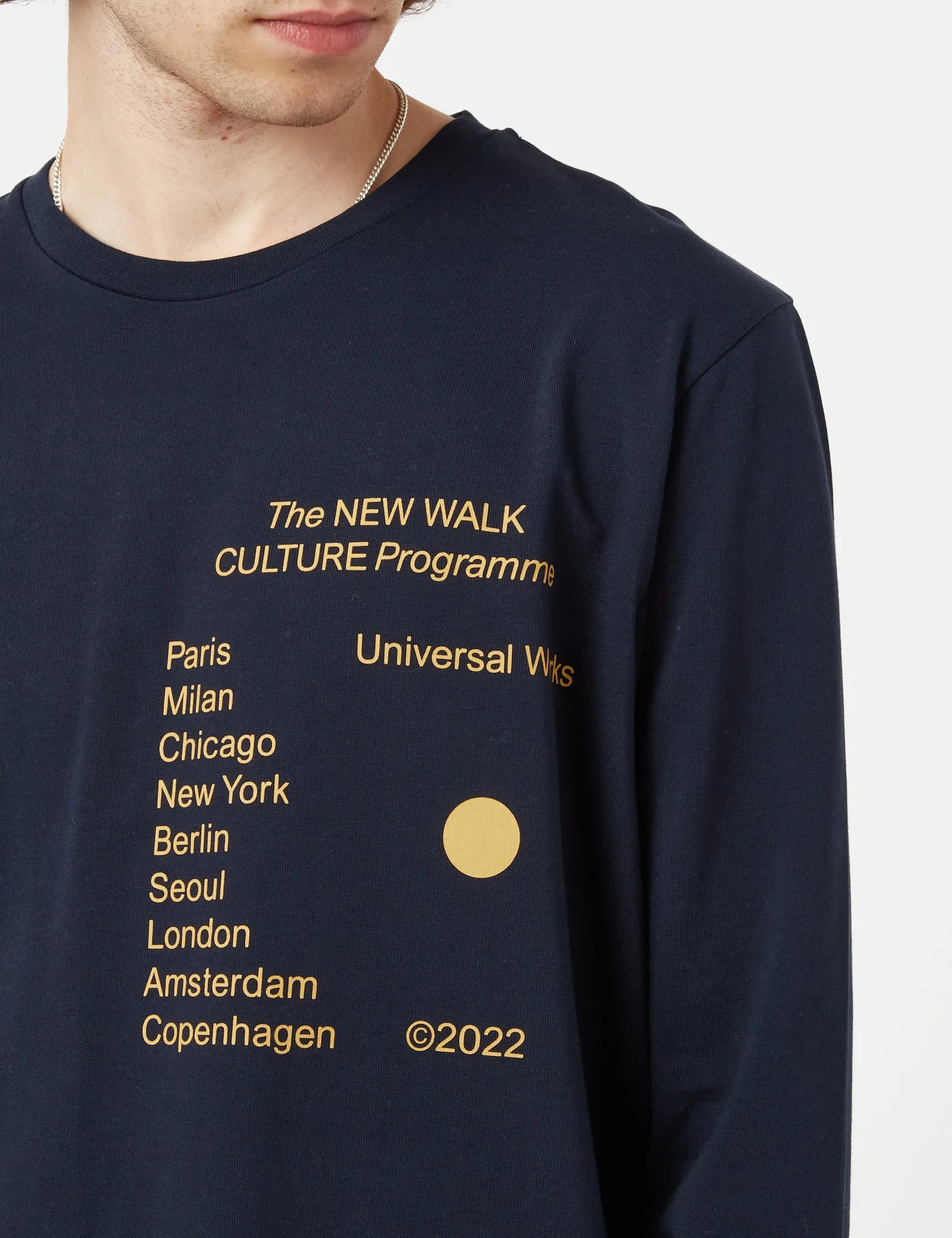 Universal Works Long Sleeve T-Shirt - Dark Navy Blue sold by Article London product image thumbnail 2