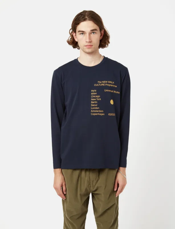 Universal Works Long Sleeve T-Shirt - Dark Navy Blue sold by Article London