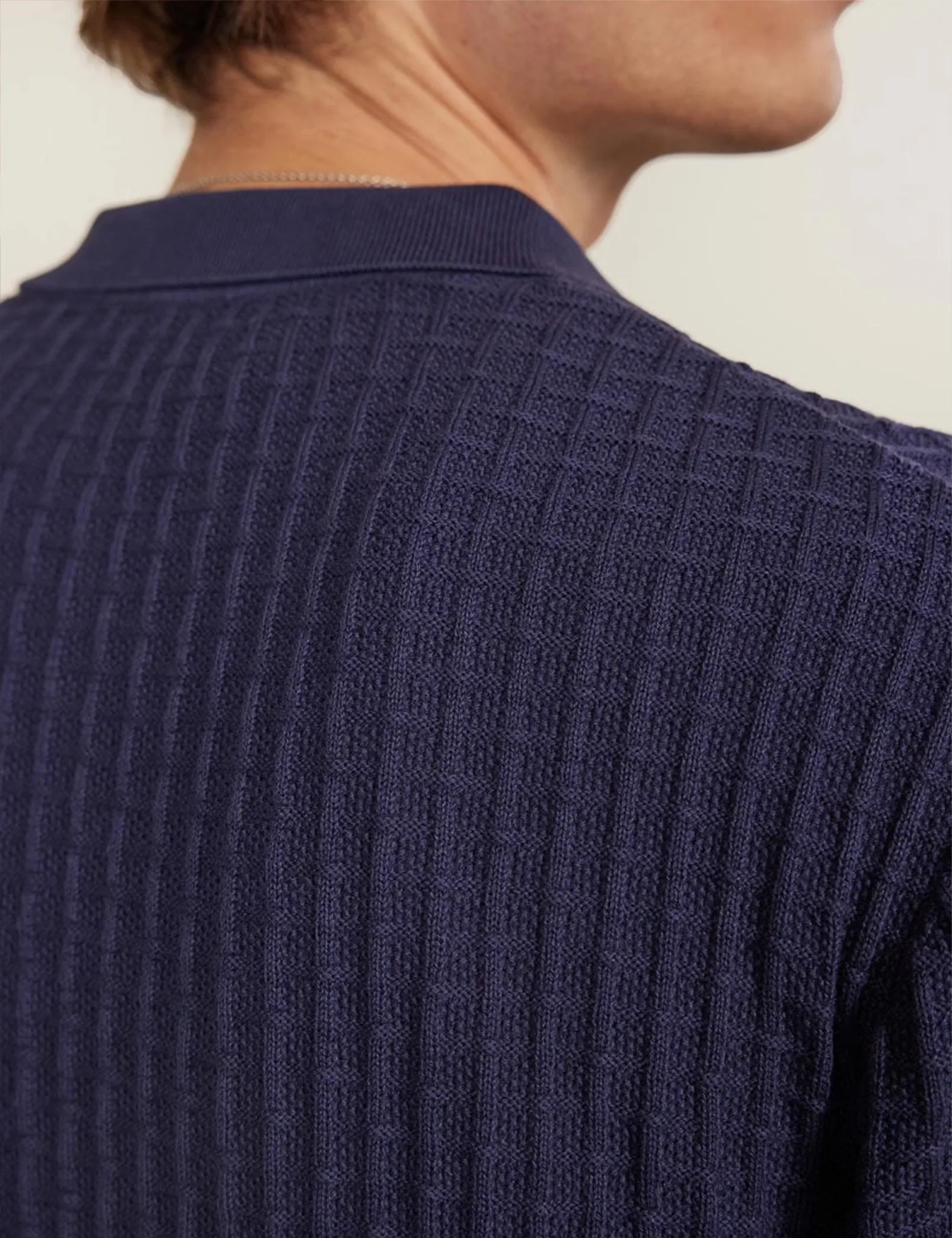 Percival Dip Dab Knitted Shirt (Organic Cotton) - Blue sold by Article London product image thumbnail 4