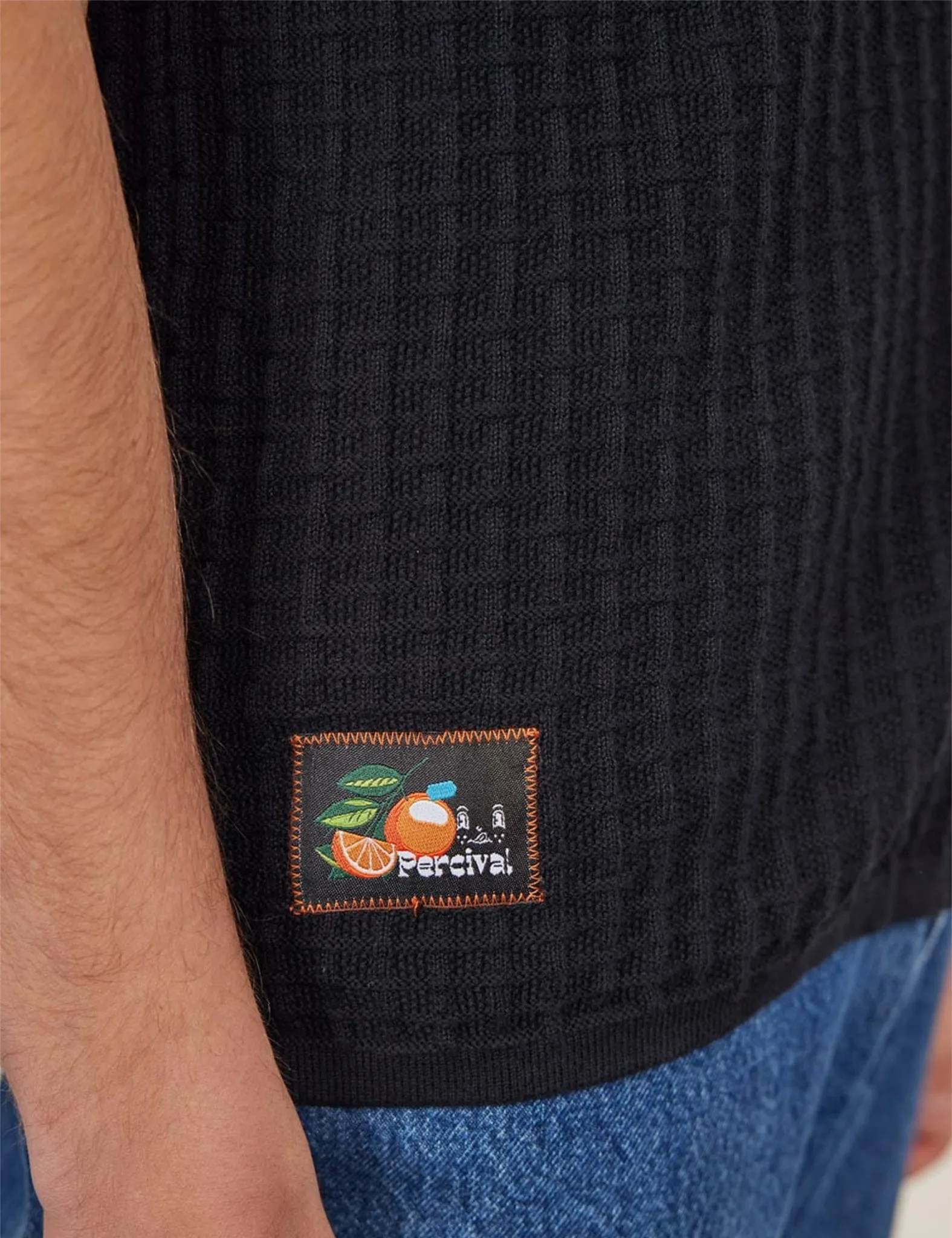 Percival Dip Dab Knitted Shirt (Organic Cotton) - Blue sold by Article London product image thumbnail 2