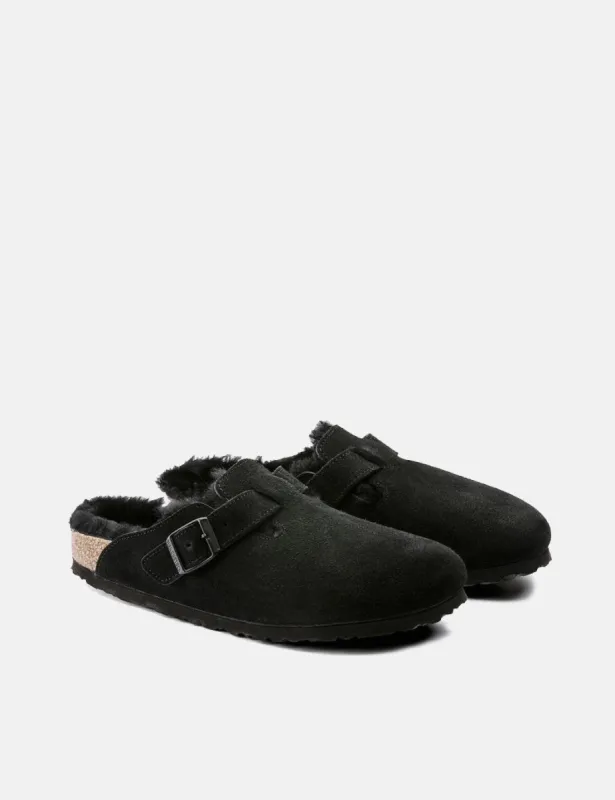 Birkenstock Boston Shearling (Regular) - Black sold by Article London