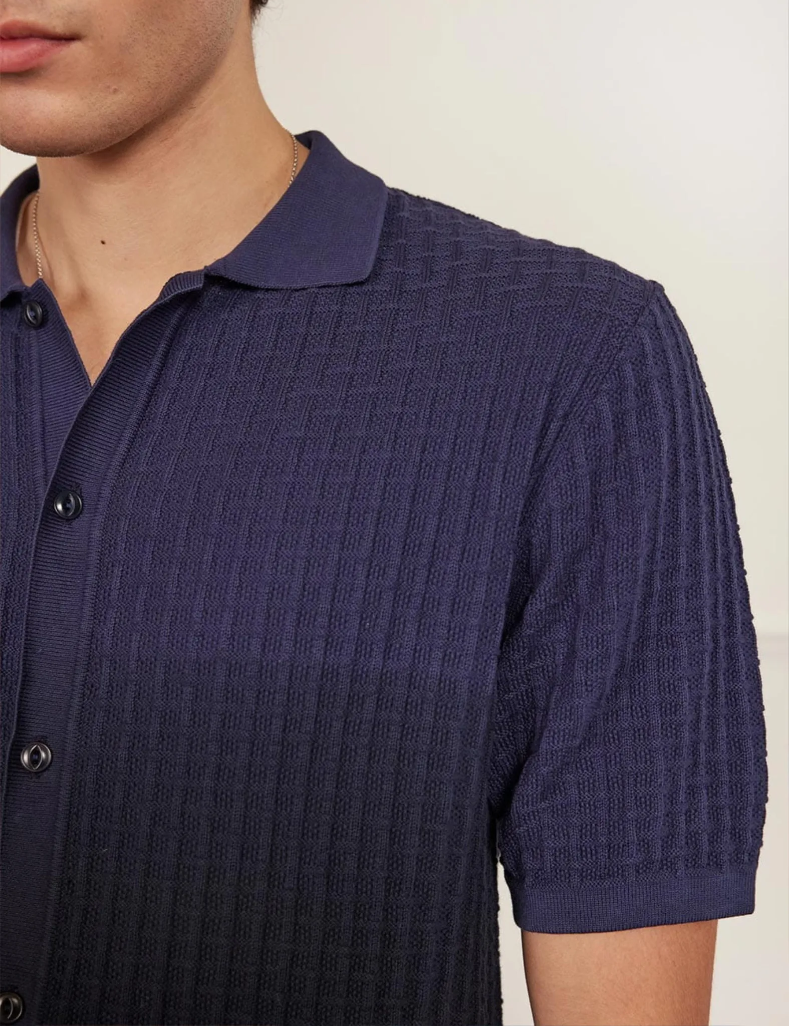 Percival Dip Dab Knitted Shirt (Organic Cotton) - Blue sold by Article London product image thumbnail 3