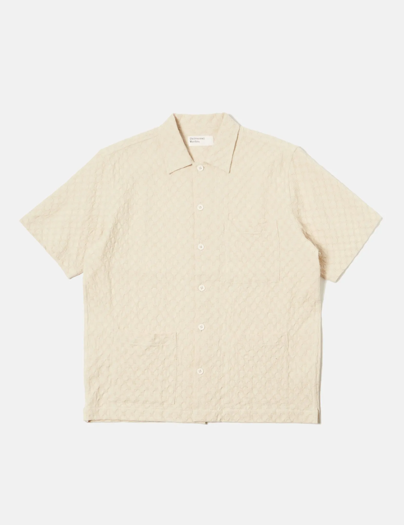 Universal Works Island Shirt (Dot Waffle) - Ecru sold by Article London product image thumbnail 5