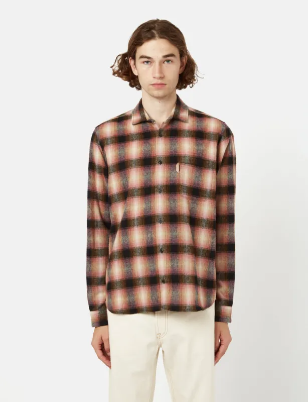 YMC Curtis Shirt (Shadow Check) - Multi Black/Beige sold by Article London