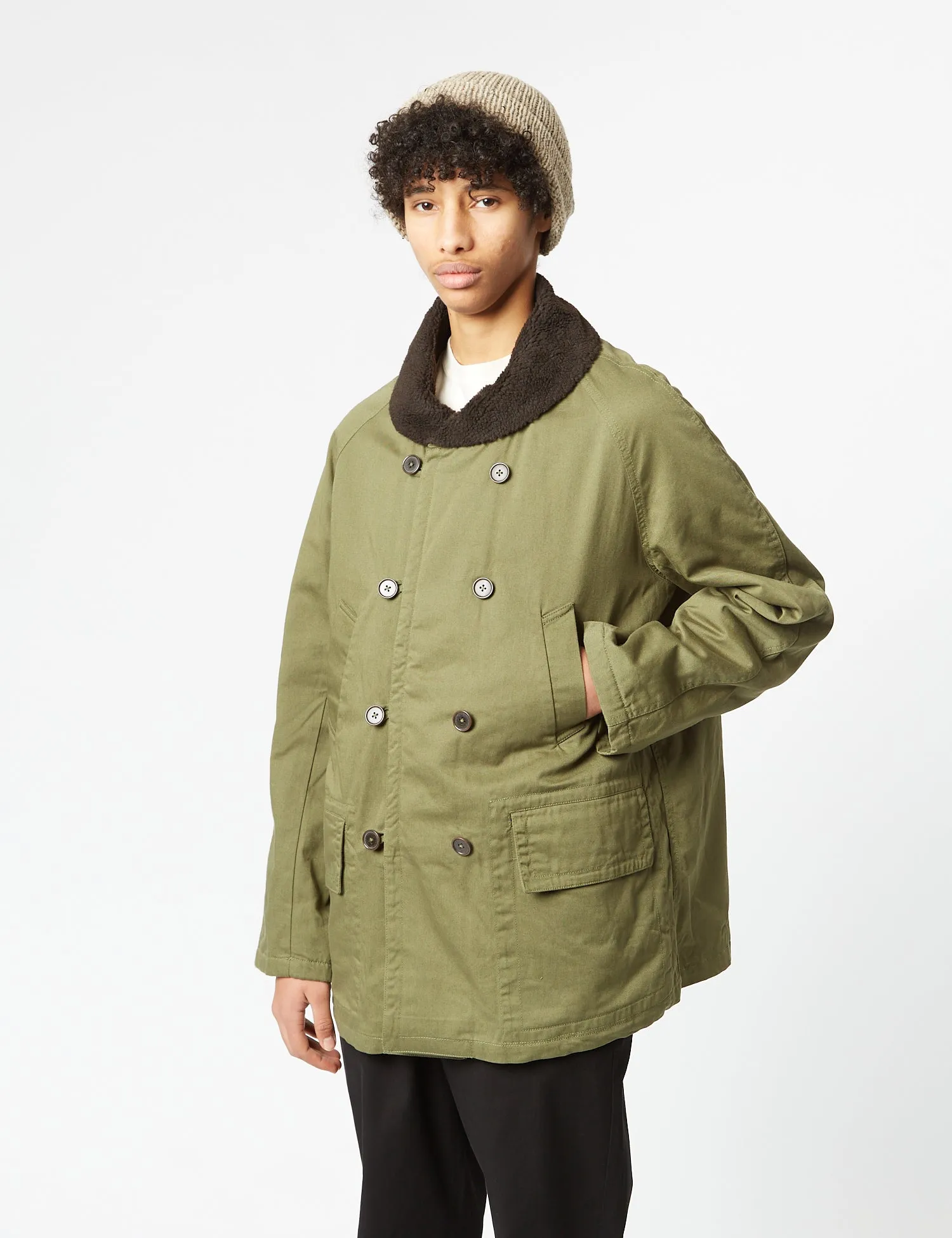 Universal Works Reversible Mackinaw Jacket - Light Olive Green sold by Article London product image thumbnail 3