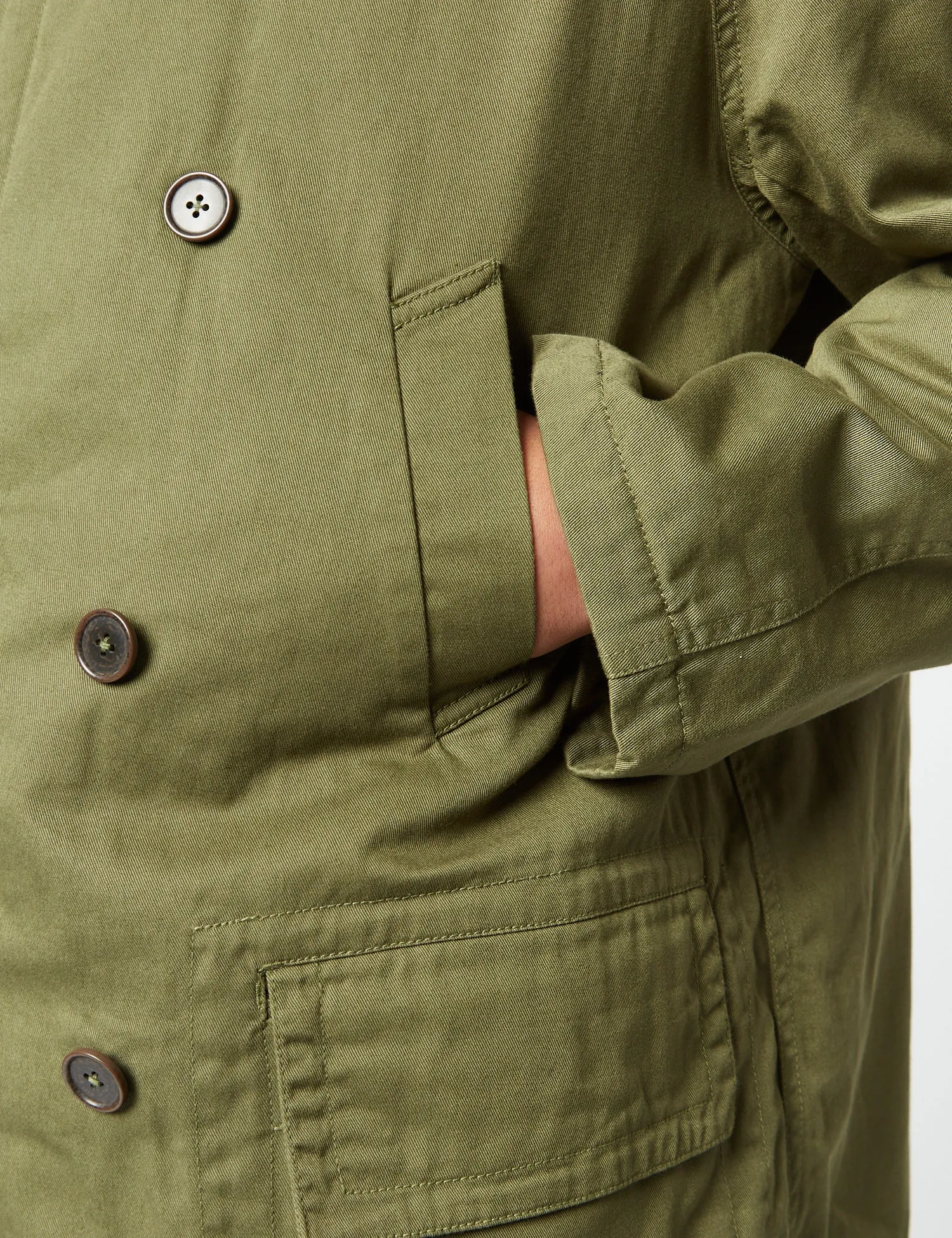 Universal Works Reversible Mackinaw Jacket - Light Olive Green sold by Article London product image thumbnail 2