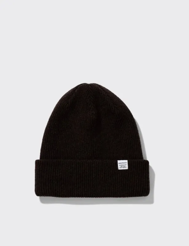 Norse Projects Norse Beanie - Truffle Dark Brown sold by Article London