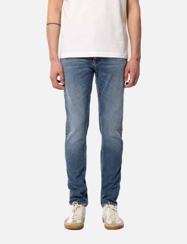 Nudie Lean Dean Jeans (Slim Tapered) - Indigo Exile sold by Article London