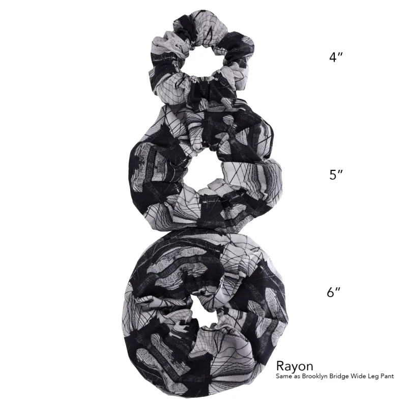 Babs Eco-chic scrunchies - Brooklyn Bridge Print, Various Sizes sold by Babs Boutique