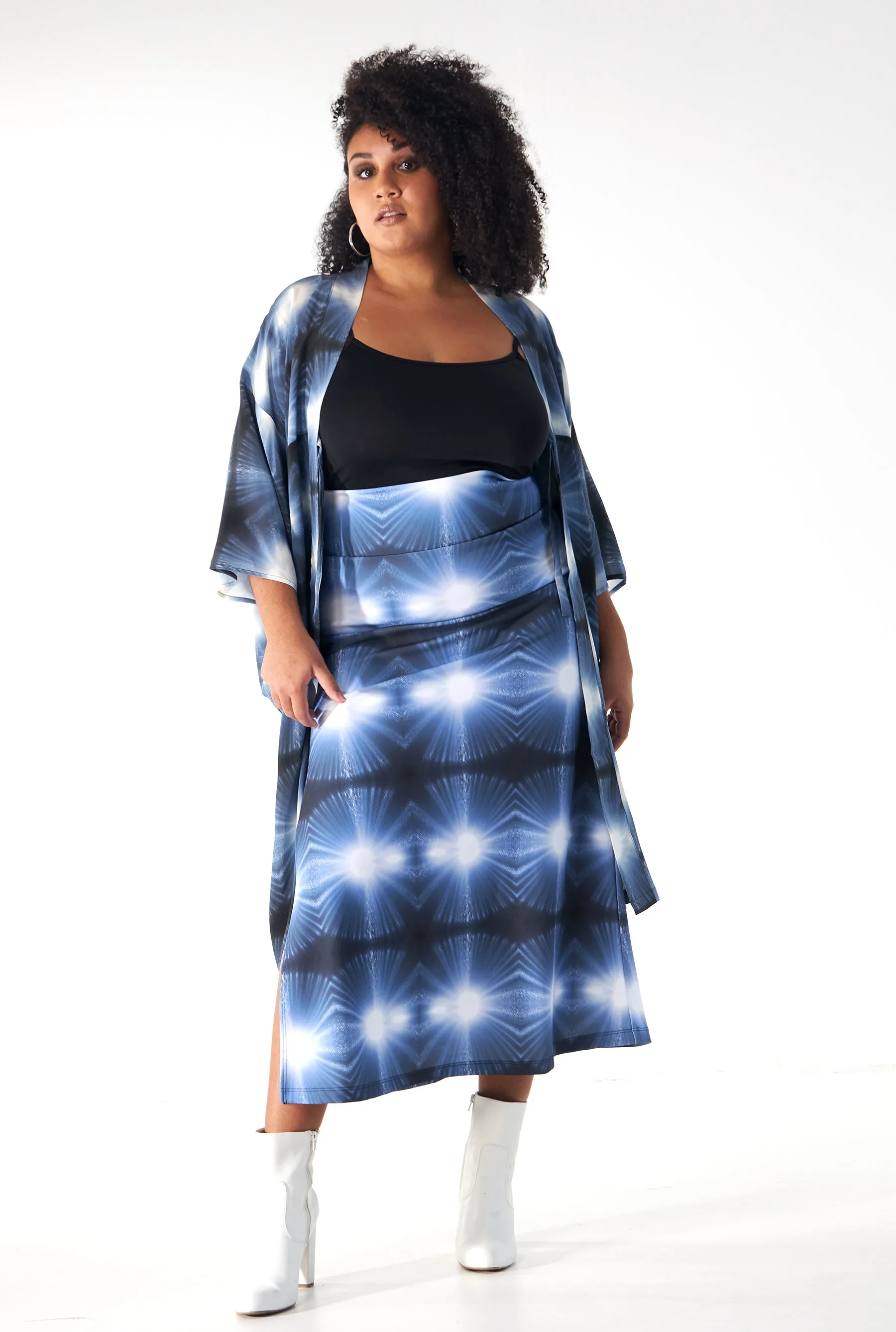 Blue Burst NYC Rain Body Hugging Midi Skirt sold by Babs Boutique product image thumbnail 4