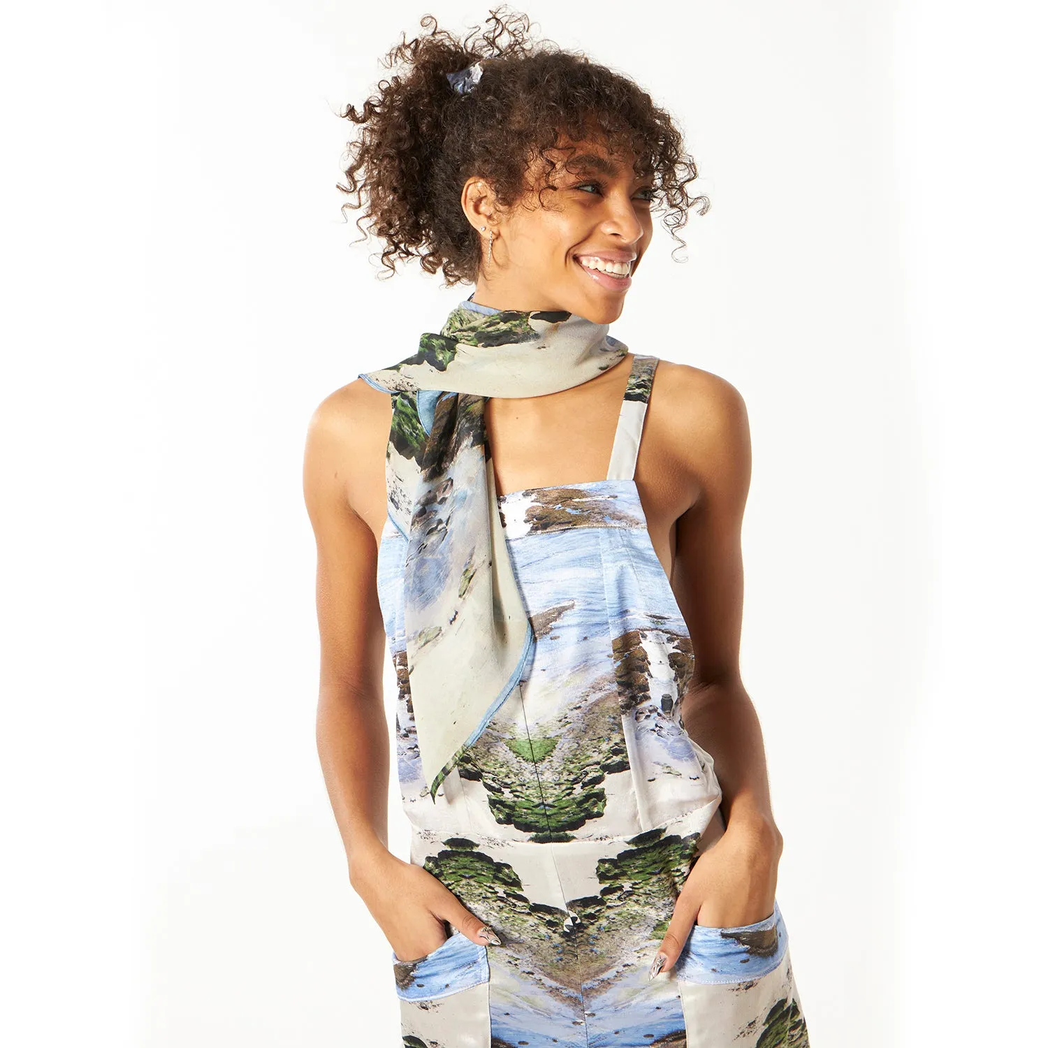 Cali Beach Silk Georgette Scarf sold by Babs Boutique
