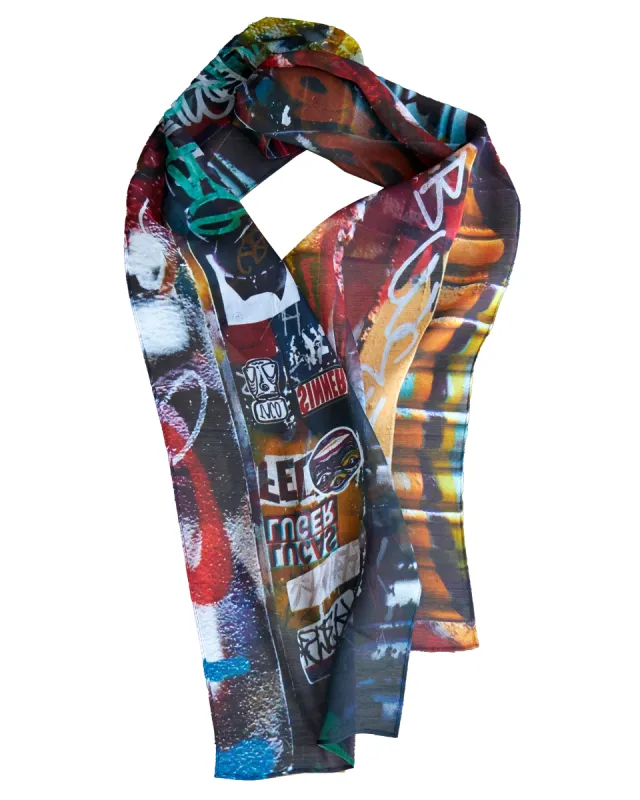 Babs Graffiti Print Silk Scarf sold by Babs Boutique