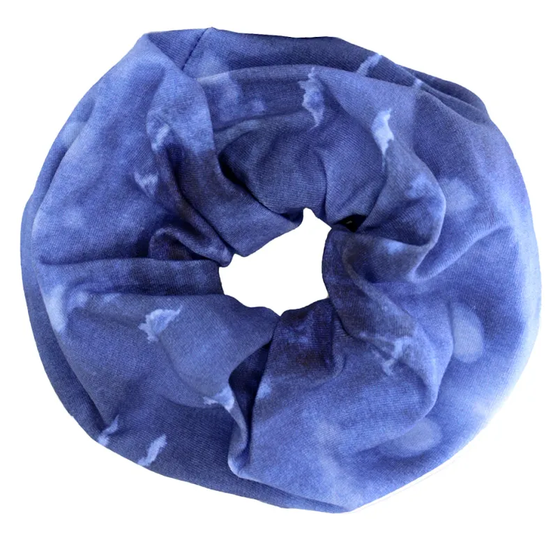 Babs Eco-chic scrunchies - Blue Sky Print, Cotton Spandex, Large 6" sold by Babs Boutique