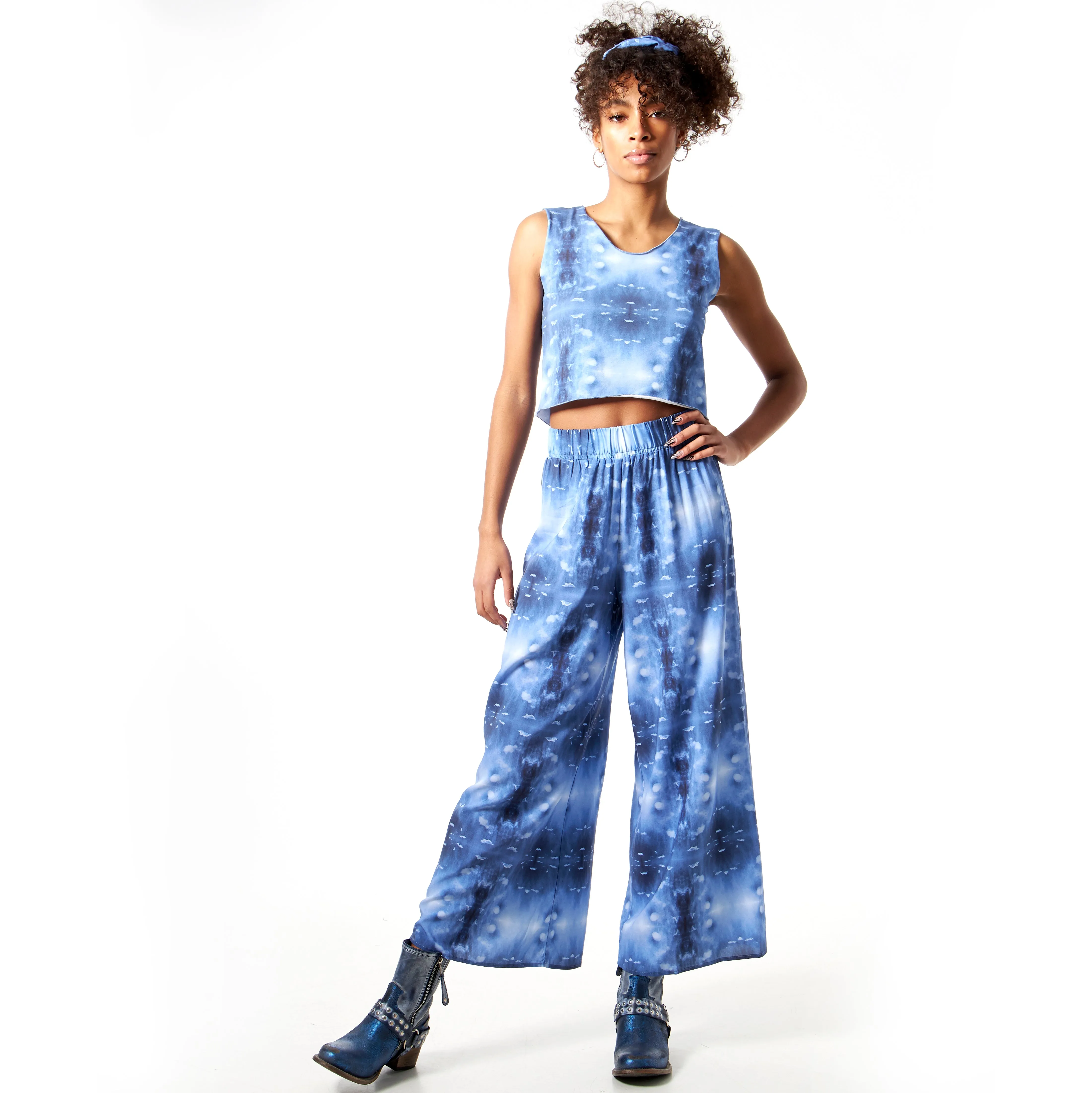 Babs Eco-chic scrunchies - Blue Sky Print, Various Sizes sold by Babs Boutique product image thumbnail 4