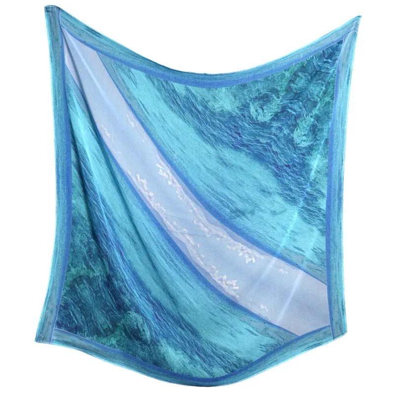 Silk 26 Inch Square Scarf - Ocean And Sky - Blues and Teal sold by Babs Boutique