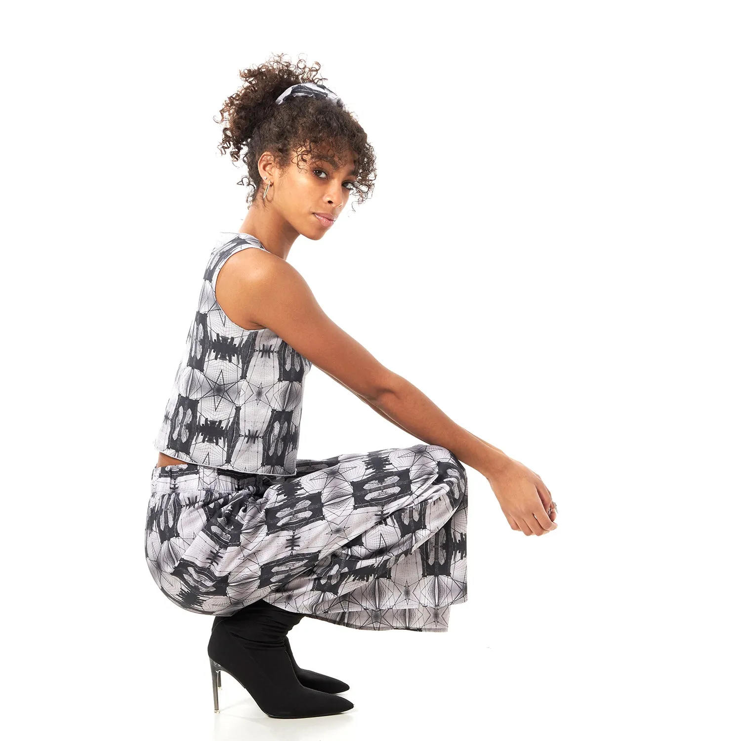 Babs Sleeveless Stretchy Crop Top - Brooklyn Bridge Print sold by Babs Boutique product image thumbnail 2