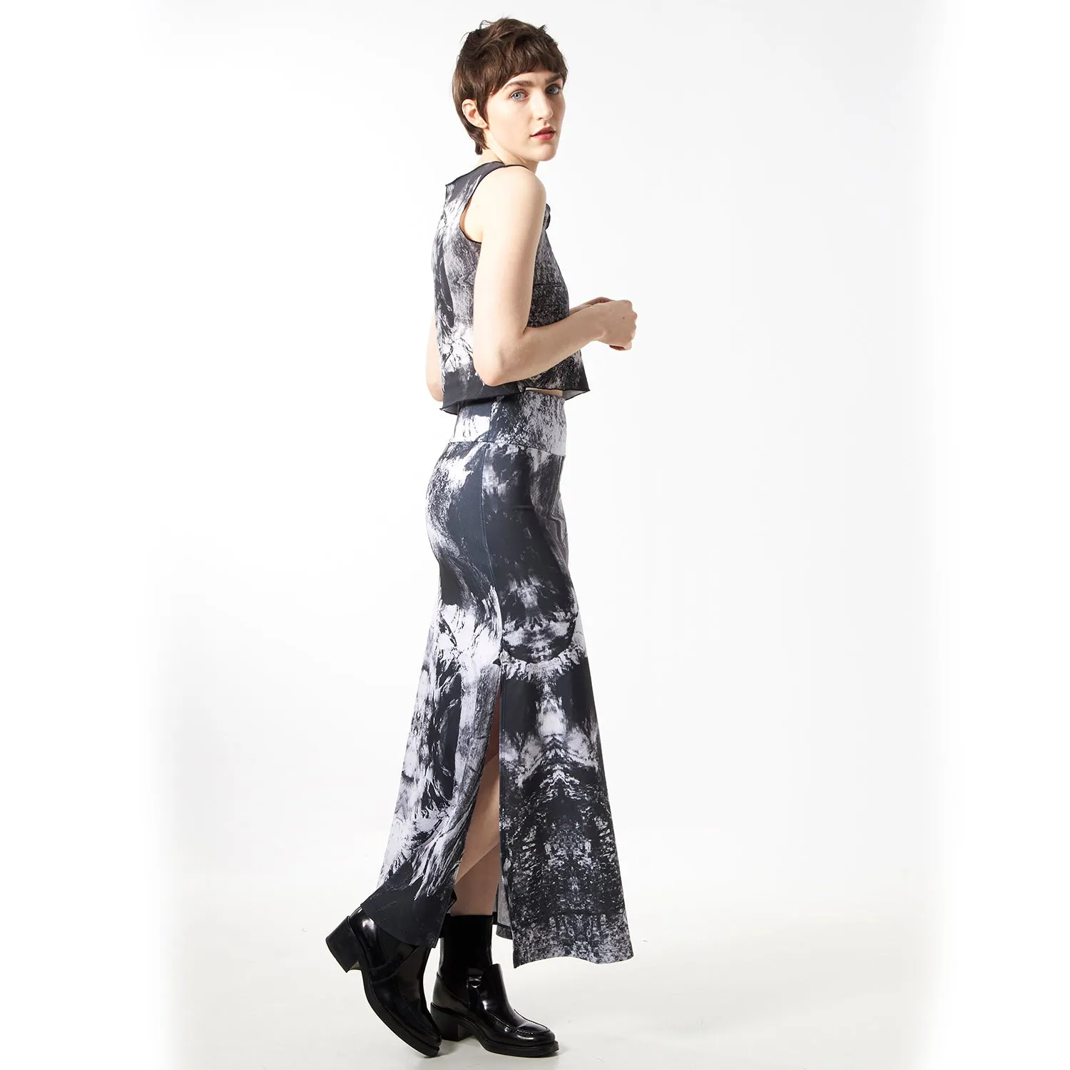 Nature Print Scuba Crepe Midi Skirt sold by Babs Boutique product image thumbnail 2