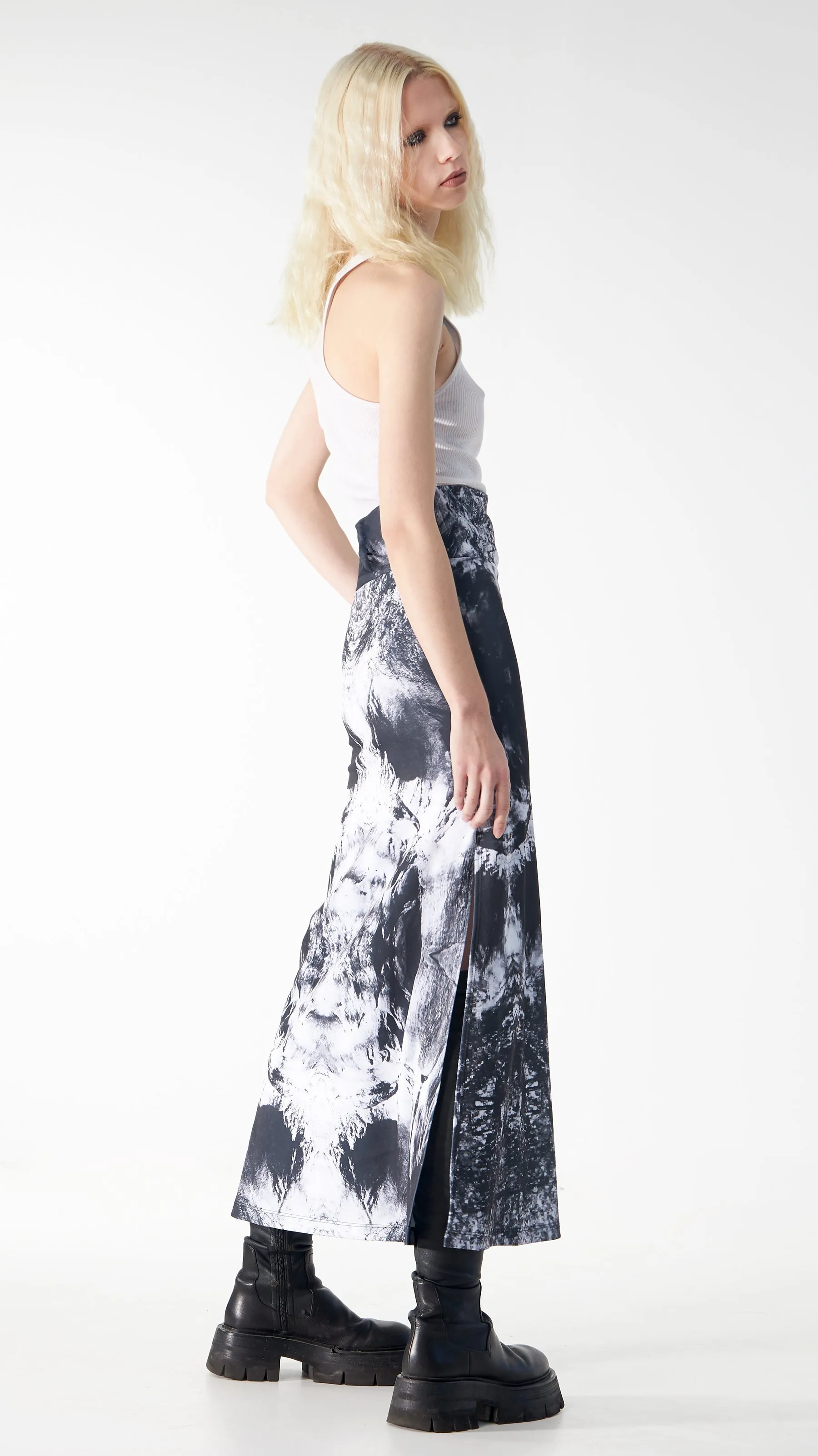 Nature Print Scuba Crepe Midi Skirt sold by Babs Boutique product image thumbnail 5