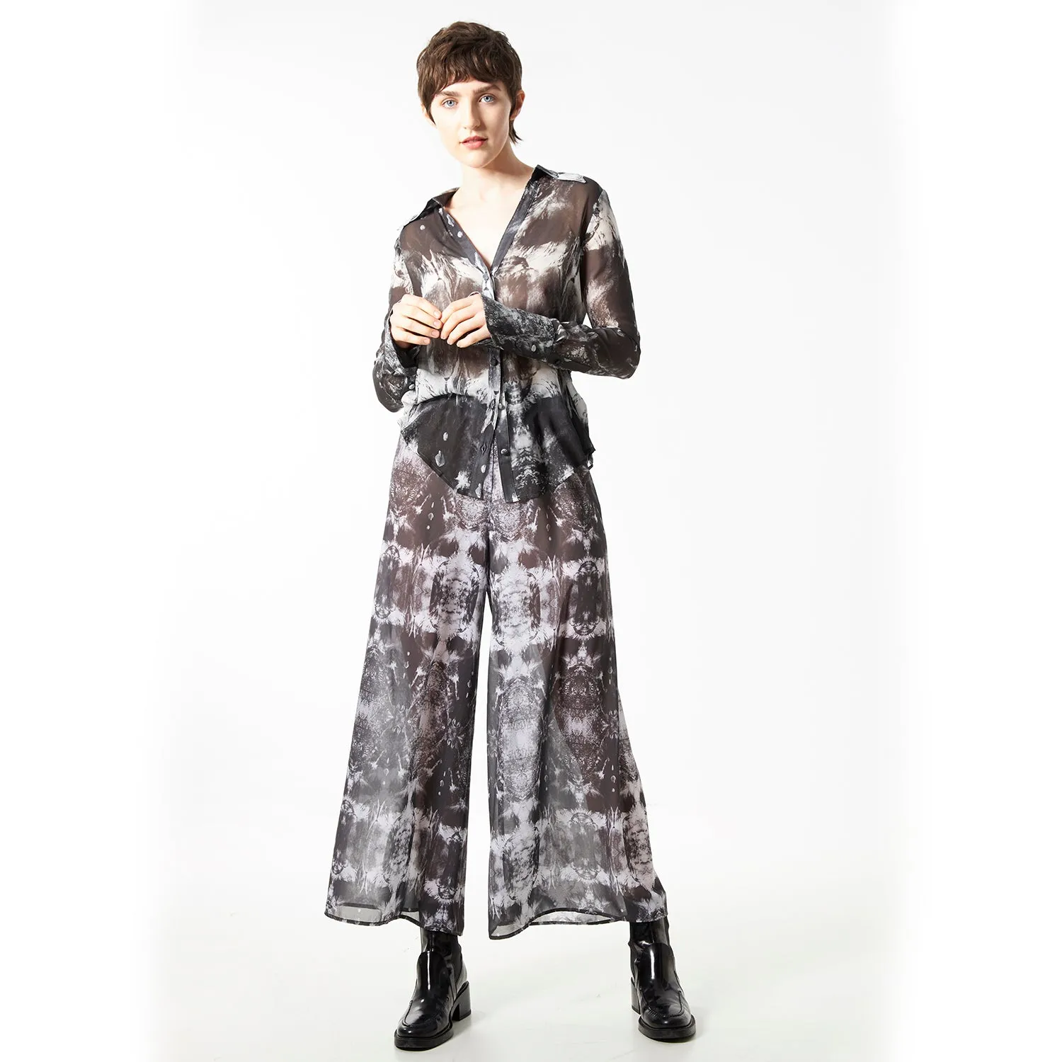 Babs Semi Sheer Wide Leg Pant - Nature Print sold by Babs Boutique product image thumbnail 2