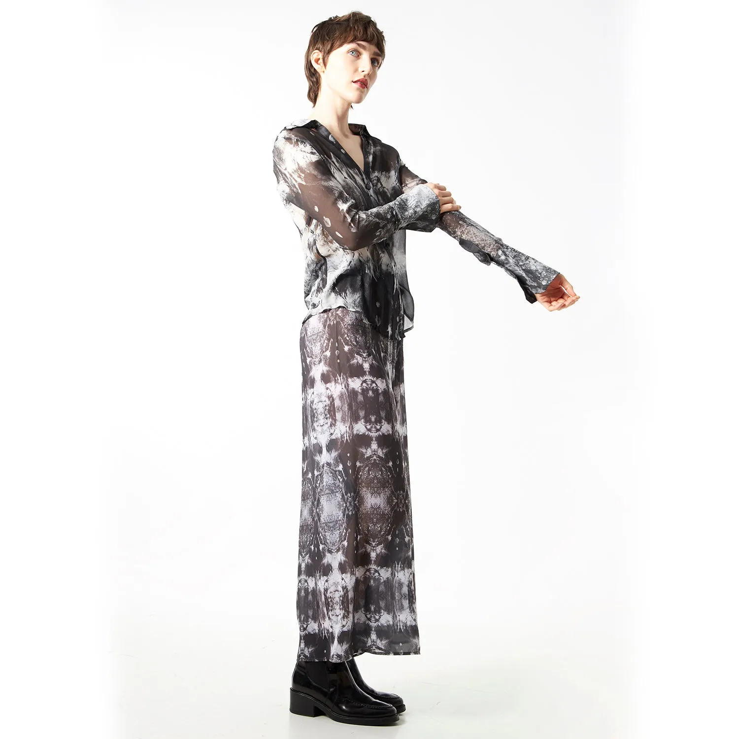 Babs Semi Sheer Wide Leg Pant - Nature Print sold by Babs Boutique product image thumbnail 3