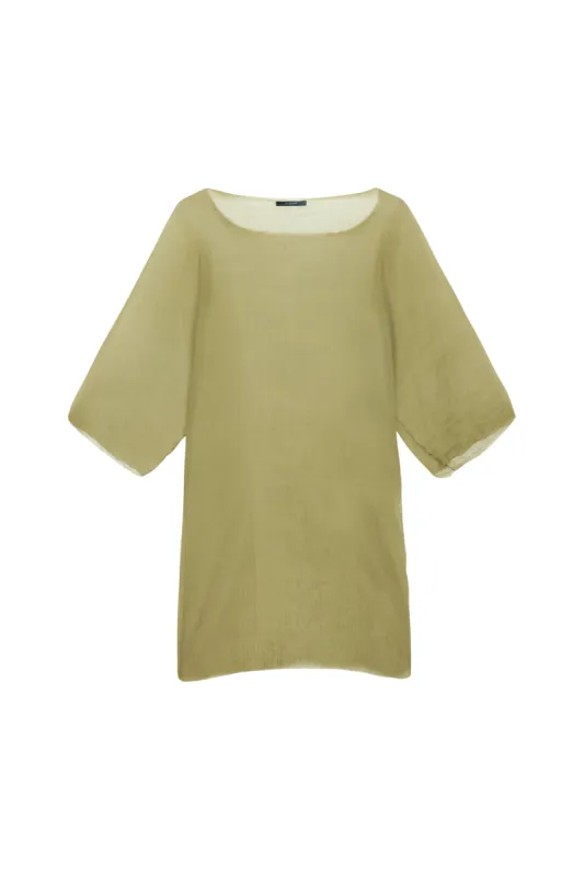 Aurora, top en seda pistacho sold by Cortana