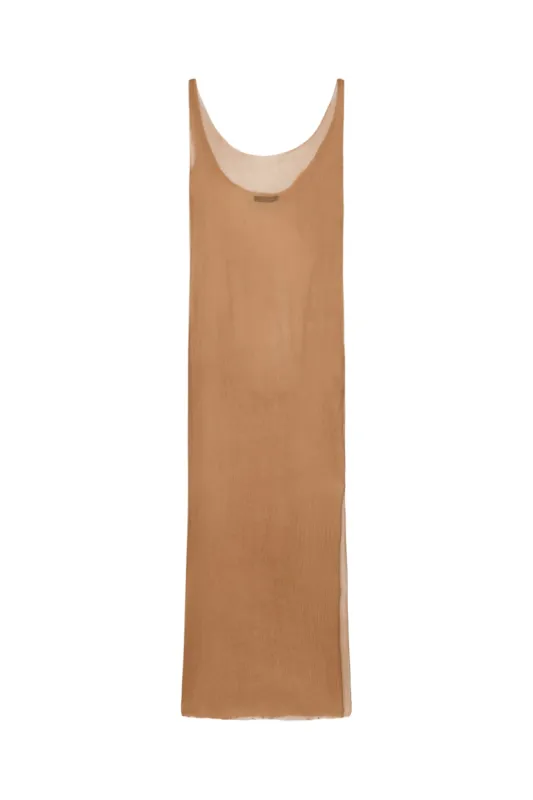 Aura, top de tirantes en seda bronce sold by Cortana