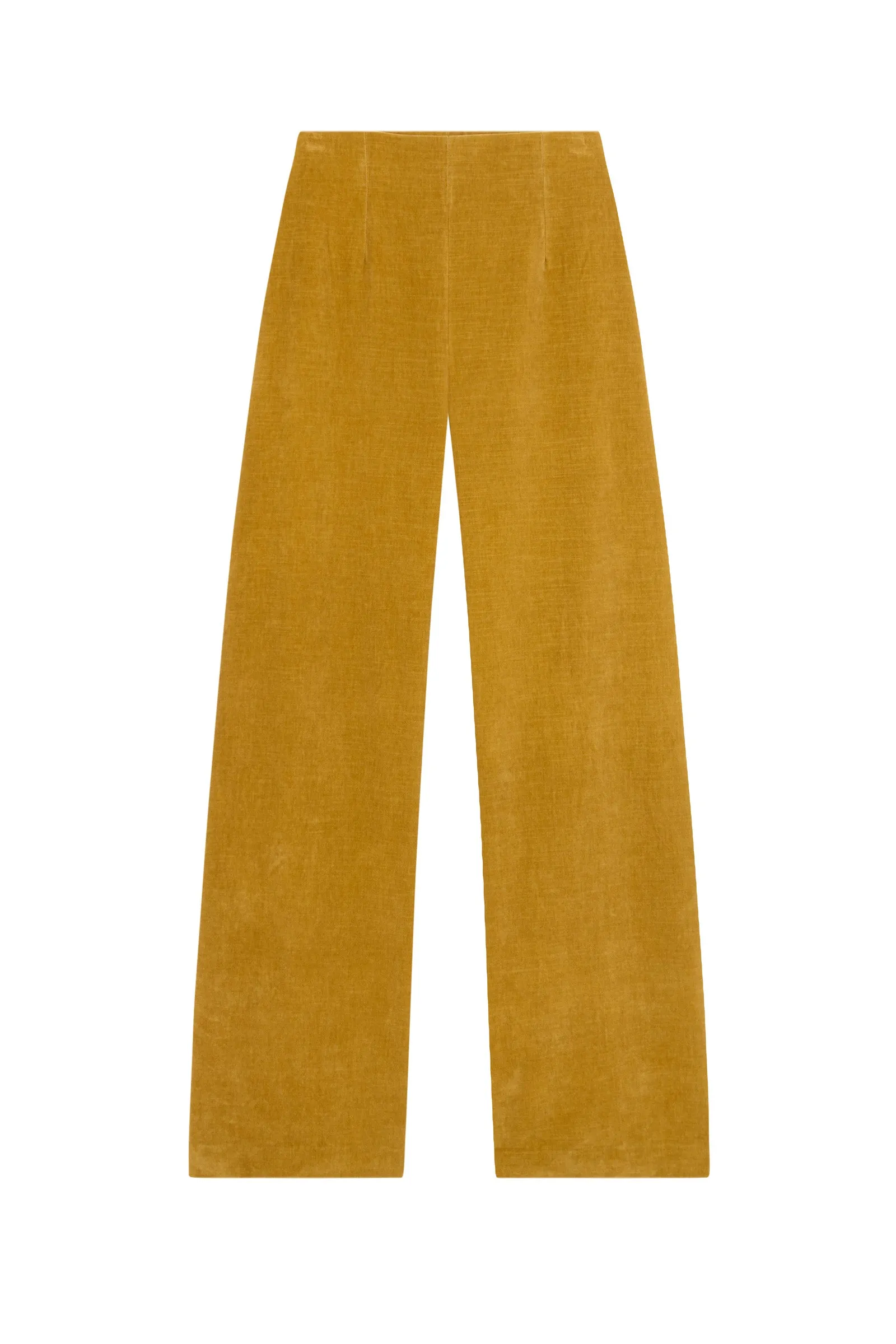 Leandra, pantalon en terciopelo dorado sold by Cortana