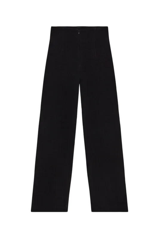 Grow, pantalón en lino y viscosa negro sold by Cortana