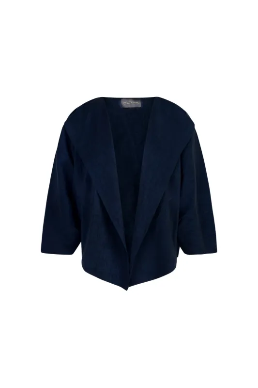 Arco, chaqueta en lino y cupro azul intenso sold by Cortana